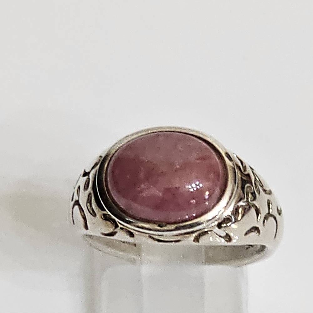 Vintage Natural Rhodochrosite Ring Sterling Silver Size 8! - Picture 2 of 11